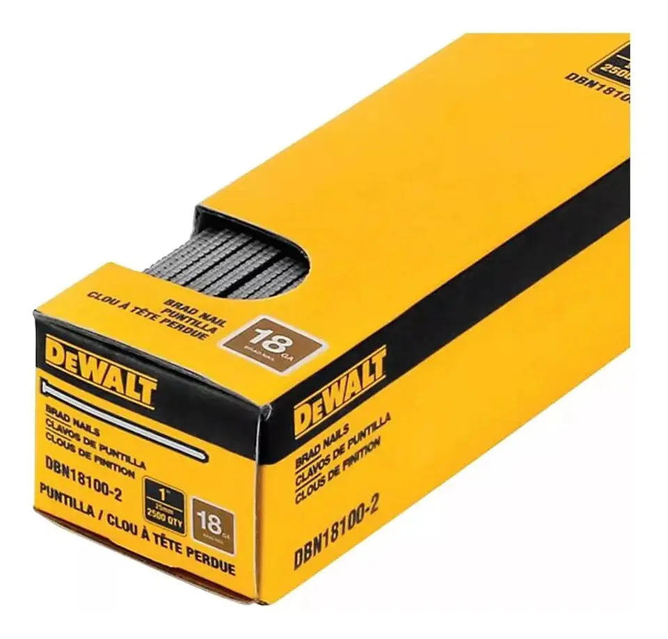Caja De 2500 Clavos De Puntilla 18ga 1 Dewalt DBN18100-2  3