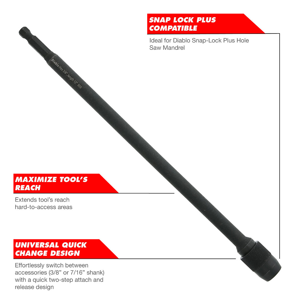 Diablo DXT1020 Extension Para Taladro 1/4 X 30cm 3