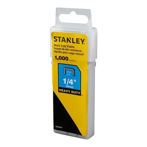Grapas Stanley 1/4 (6mm) Caja 1000 Unidades Tra704t