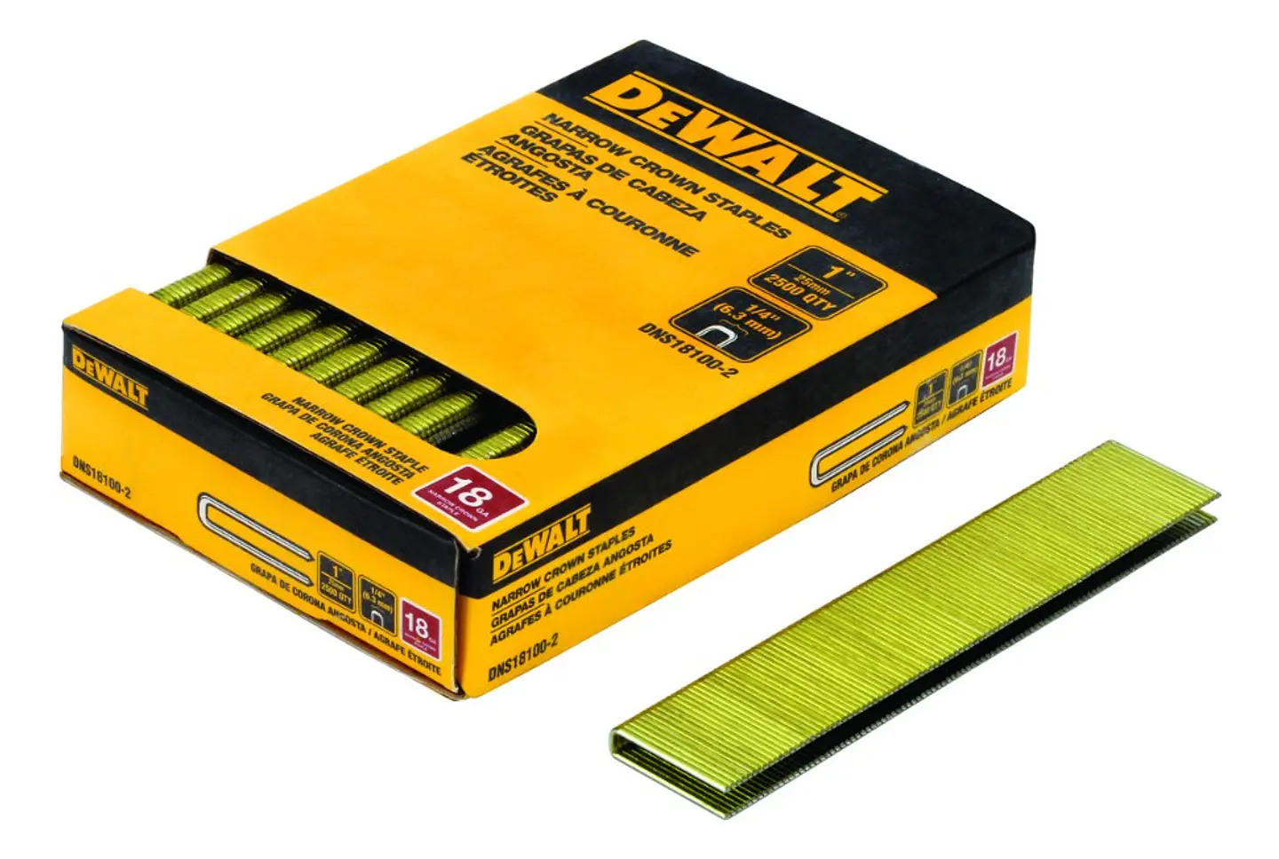 Grapas Cabeza Angosta 1x1/4 Dewalt Dns18100-2  1