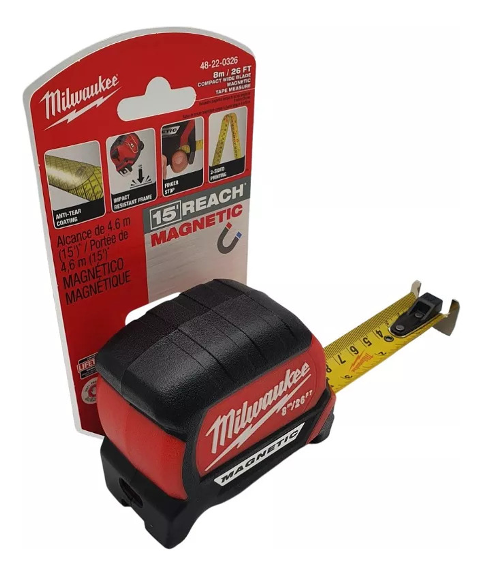 Huincha De Medir Métrica 8m Milwaukee 48-22-0326 2