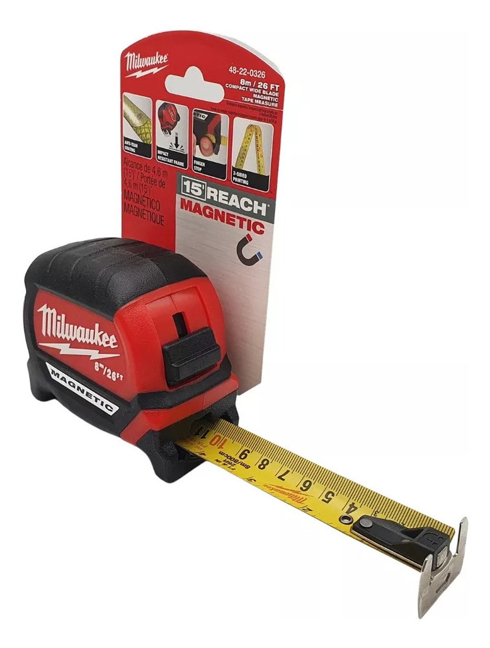 Huincha De Medir Métrica 8m Milwaukee 48-22-0326 3