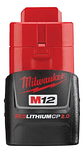Bateria Milwaukee M12 12v 2 Ah 48-11-2420 - Miniatura 1