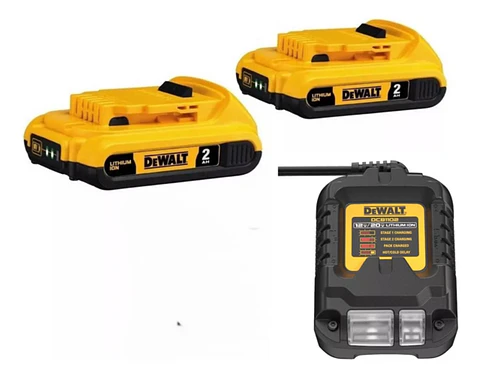 Kit Baterías 2ah + Cargador Dcb1102 20v Máx Dewalt