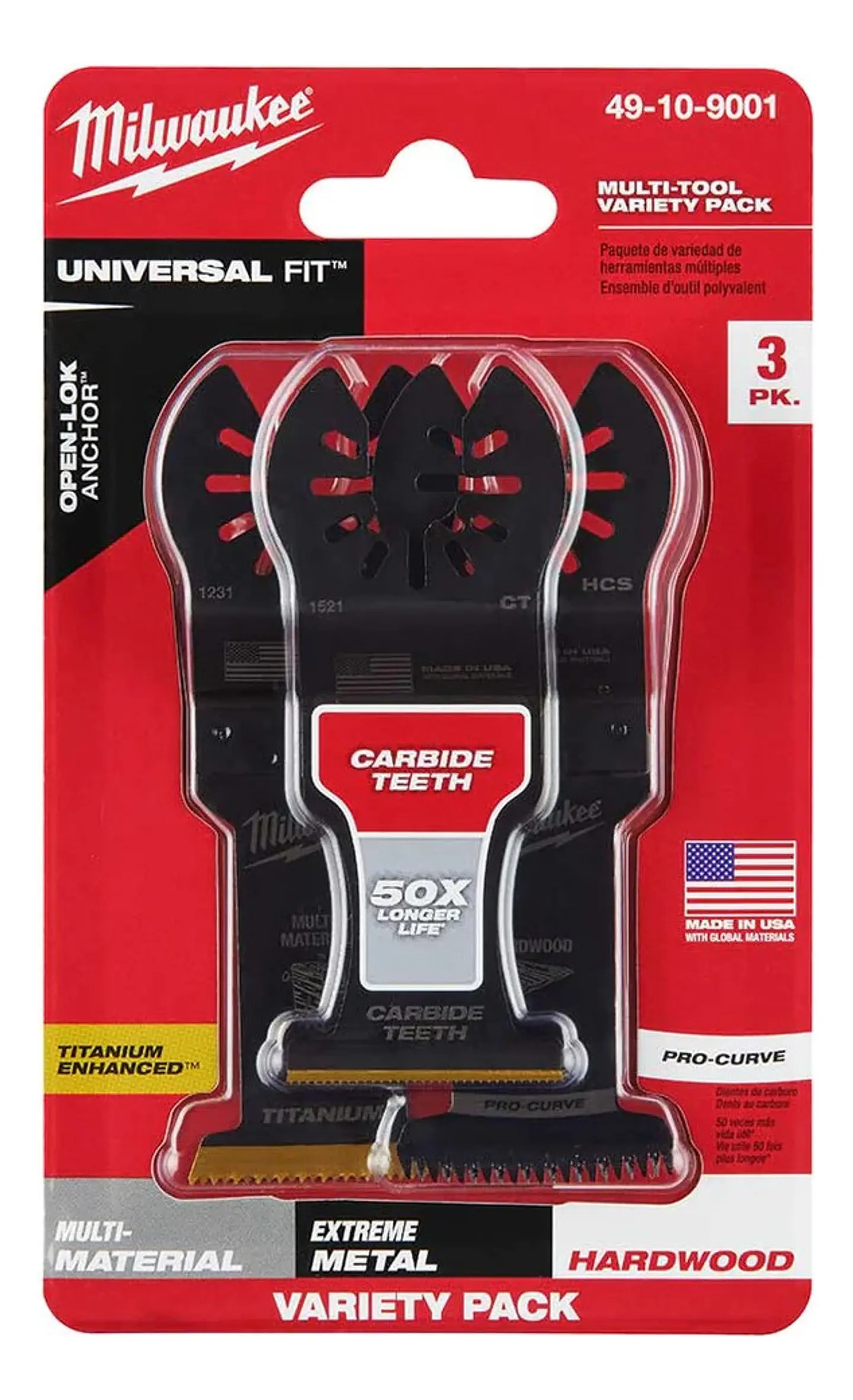 Accesorios Oscilantes Milwaukee Usa-3 Piezas 49-10-9001 1