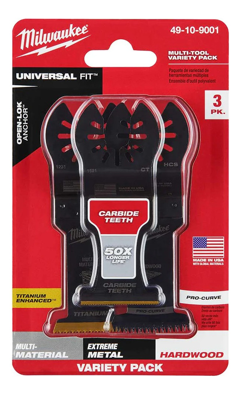 Accesorios Oscilantes Milwaukee Usa-3 Piezas 49-10-9001 1