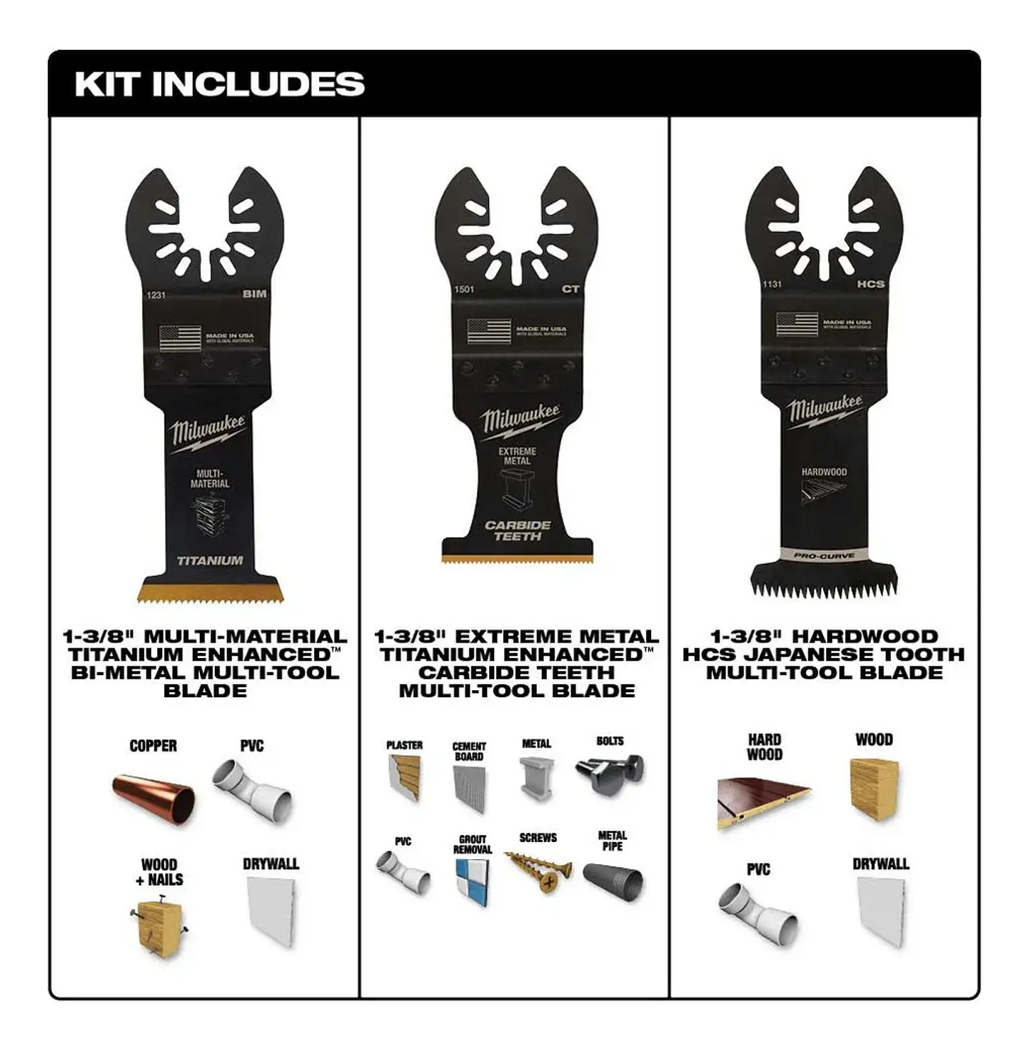 Accesorios Oscilantes Milwaukee Usa-3 Piezas 49-10-9001 3