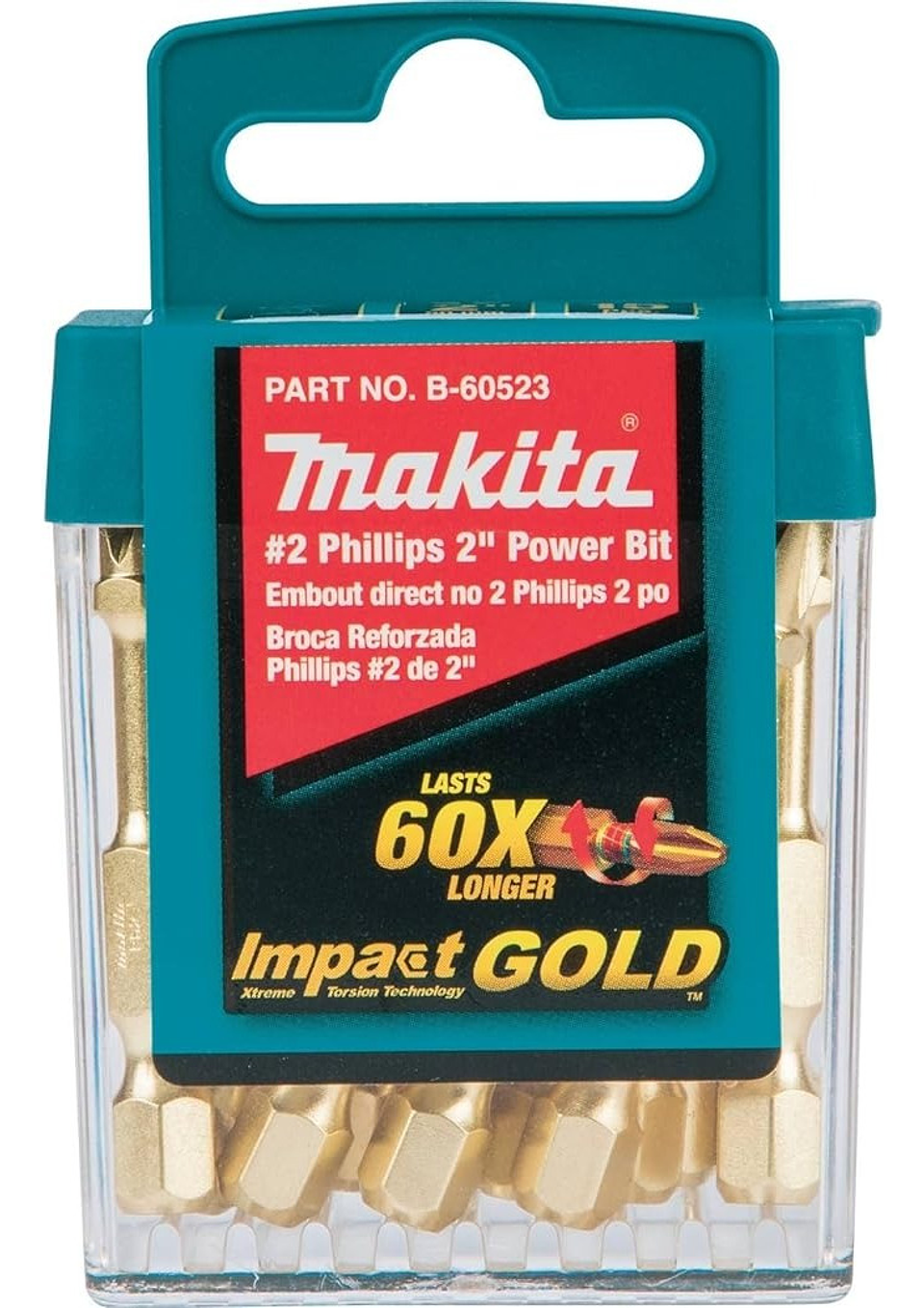 Puntas Phillips 2 De Impacto Gold Makita Pack 15 Pcs 1