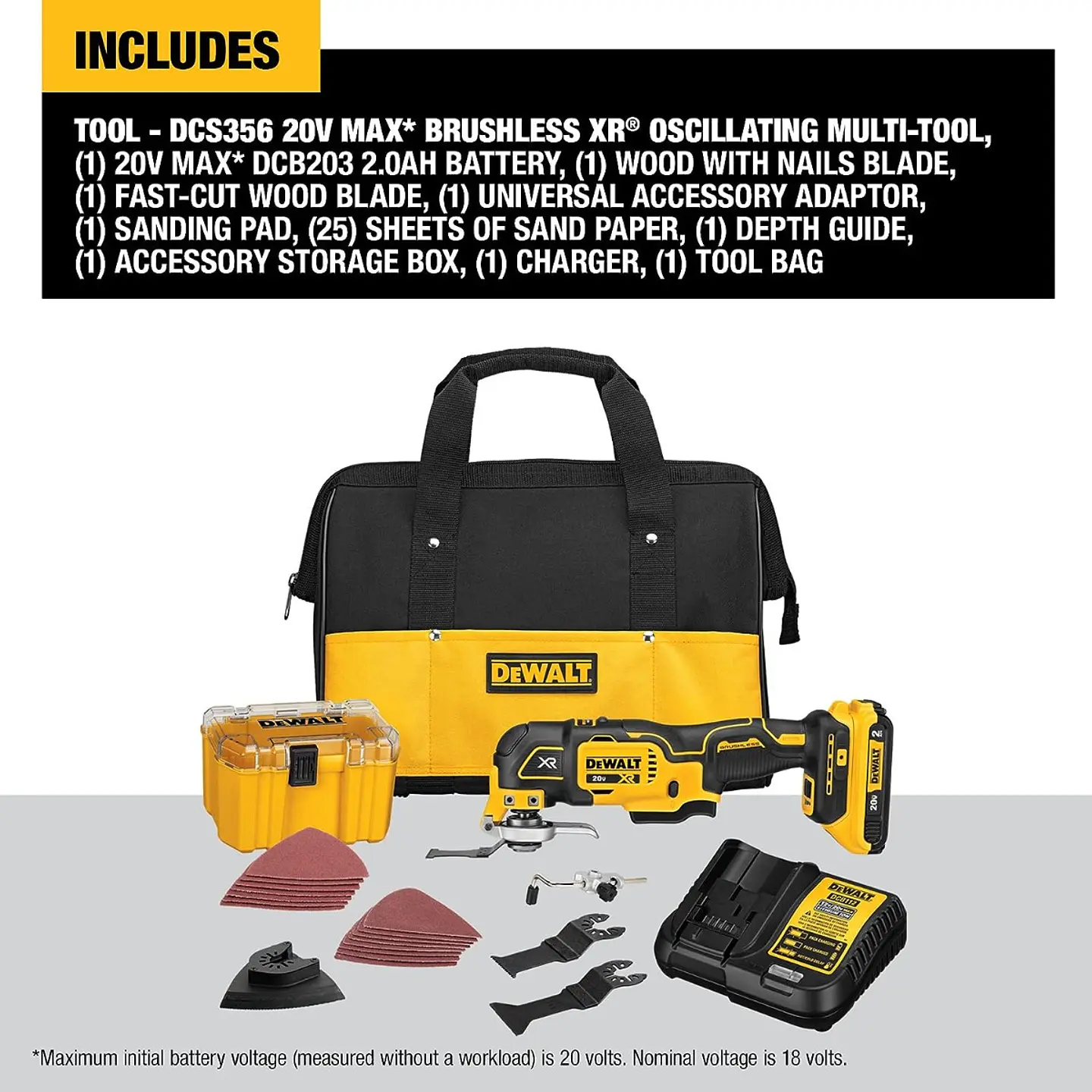 Kit Multi Herramienta Oscilante Dewalt Xr Dcs356d1  2