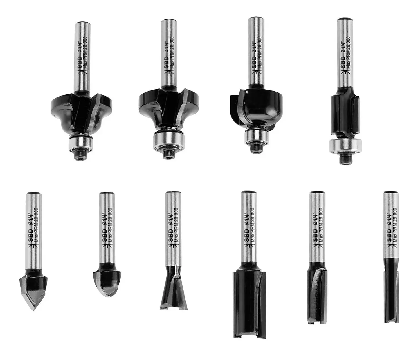 Set 10 Fresas Vástago 1/4 Stanley Sta80000 2