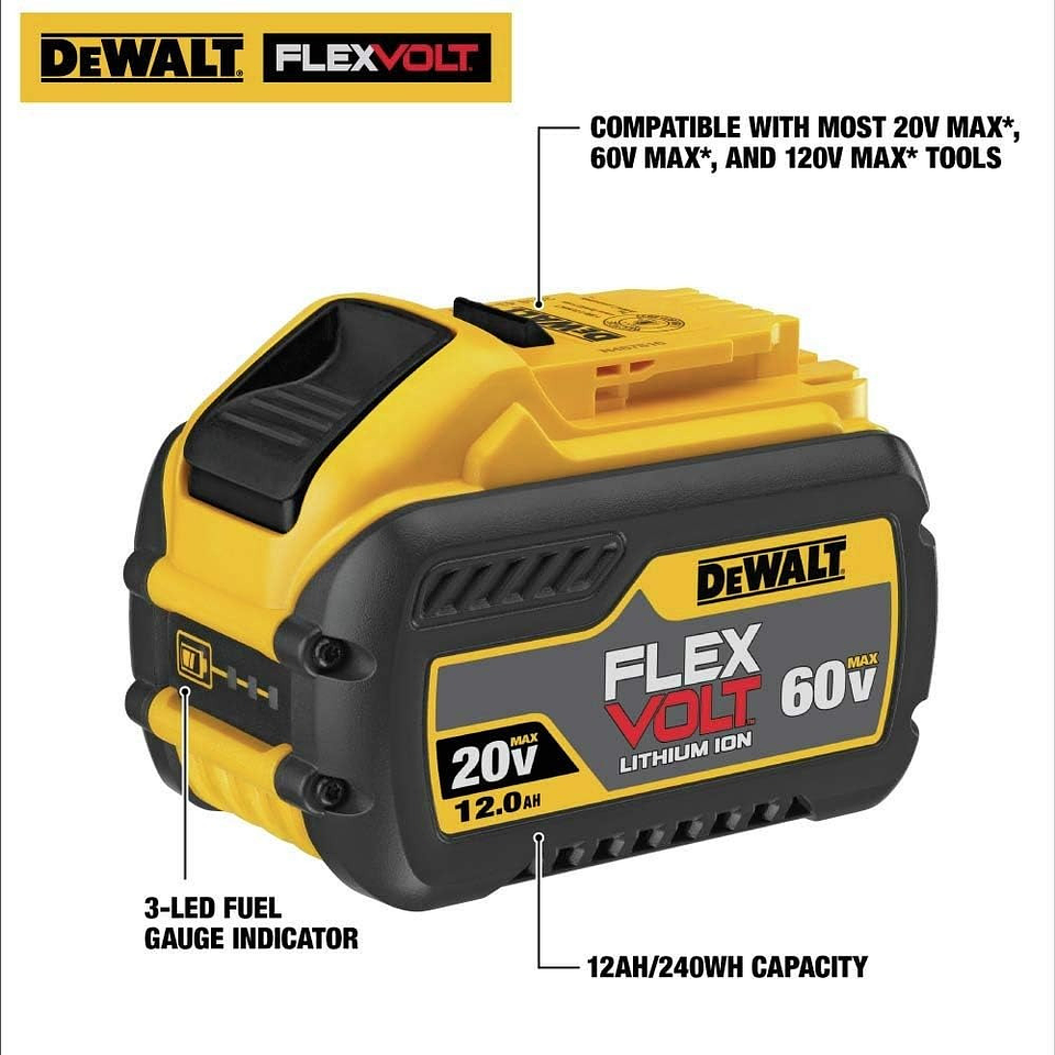 Bateria Flexvolt 60v Dewalt 12.0ah Dcb612 3