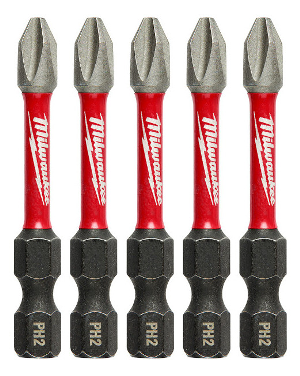 Pack 5 Puntas 2puLG. Ph2 Shockwave Milwauke 48-32-460 2
