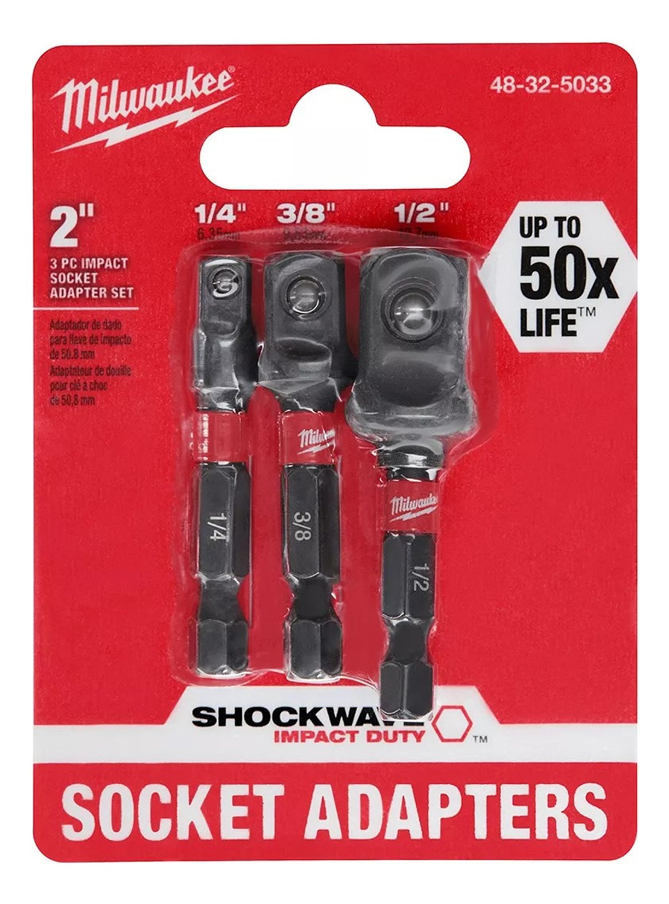 Set 3 Adaptadores Para Dados Milwaukee Shockwave 1