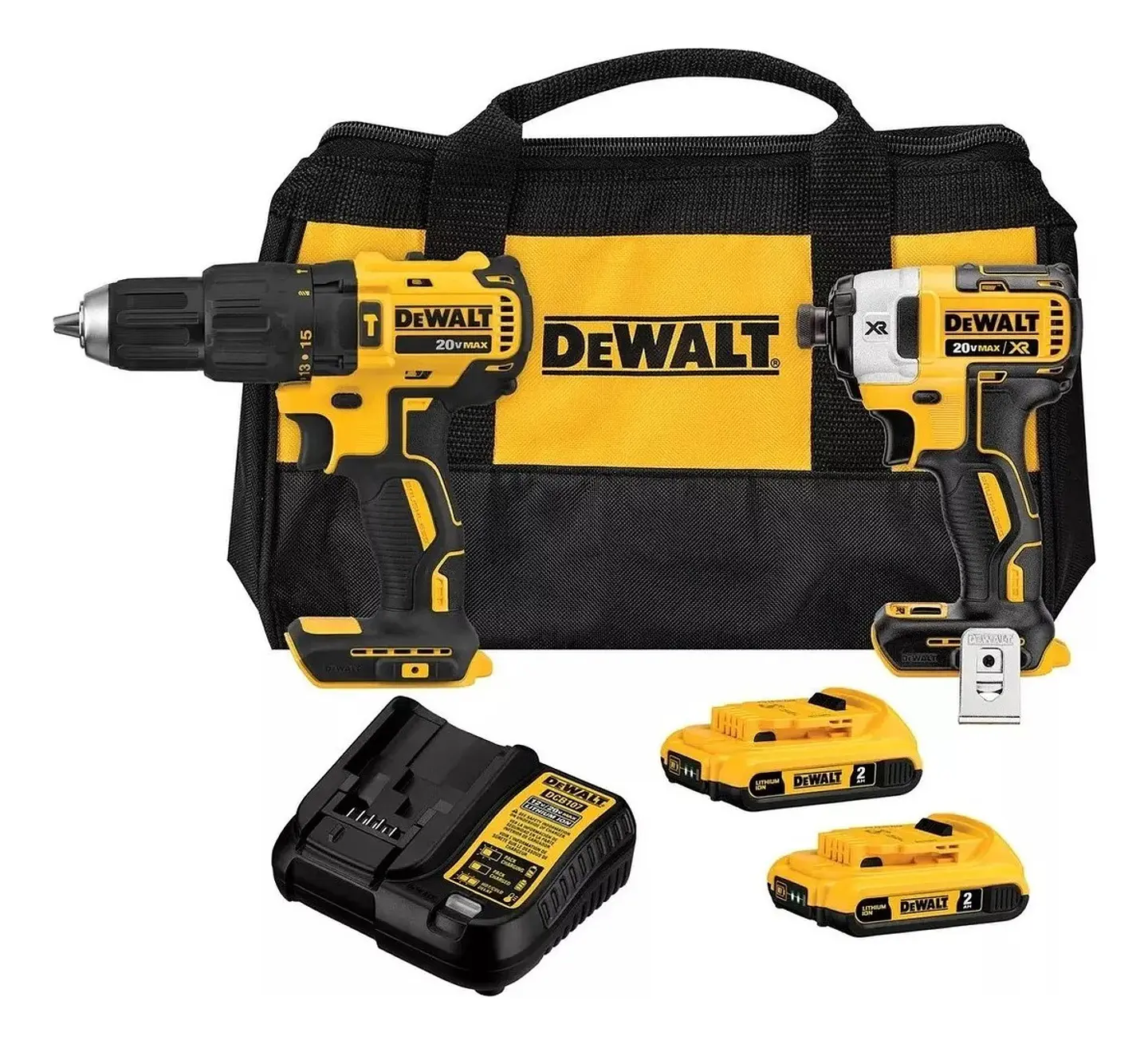 Kit De Taladros Dewalt Percutor E Impacto Dck223d2-b2 1