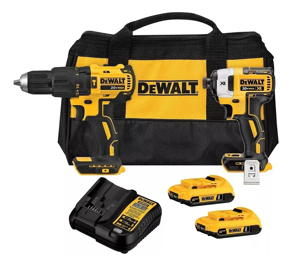 Kit De Taladros Dewalt Percutor E Impacto Dck223d2-b2 1