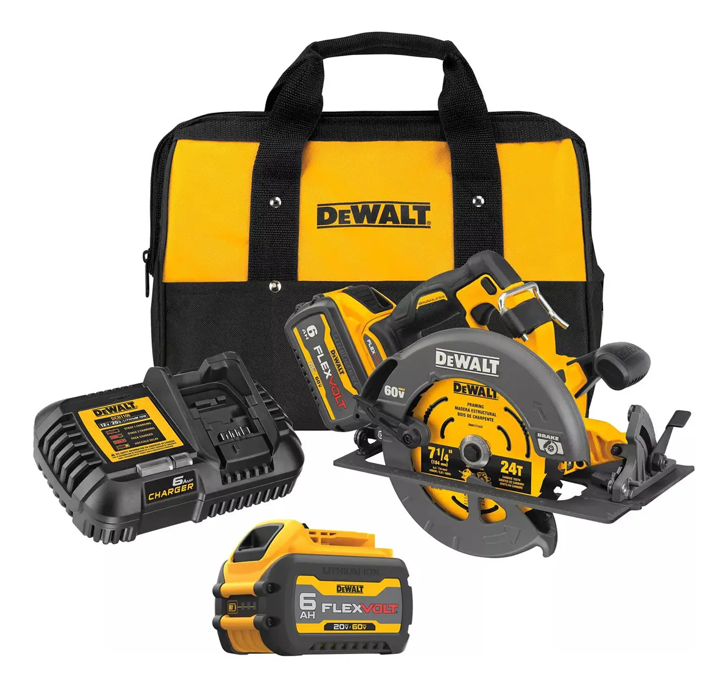 Sierra Circular Inalambrica Dewalt 7-1/4 Dcs578t2-b2 1