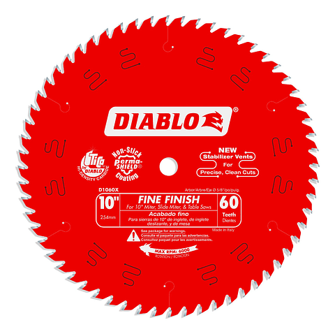 Disco Sierra Diablo 10'' 60 Dientes Corte Fino