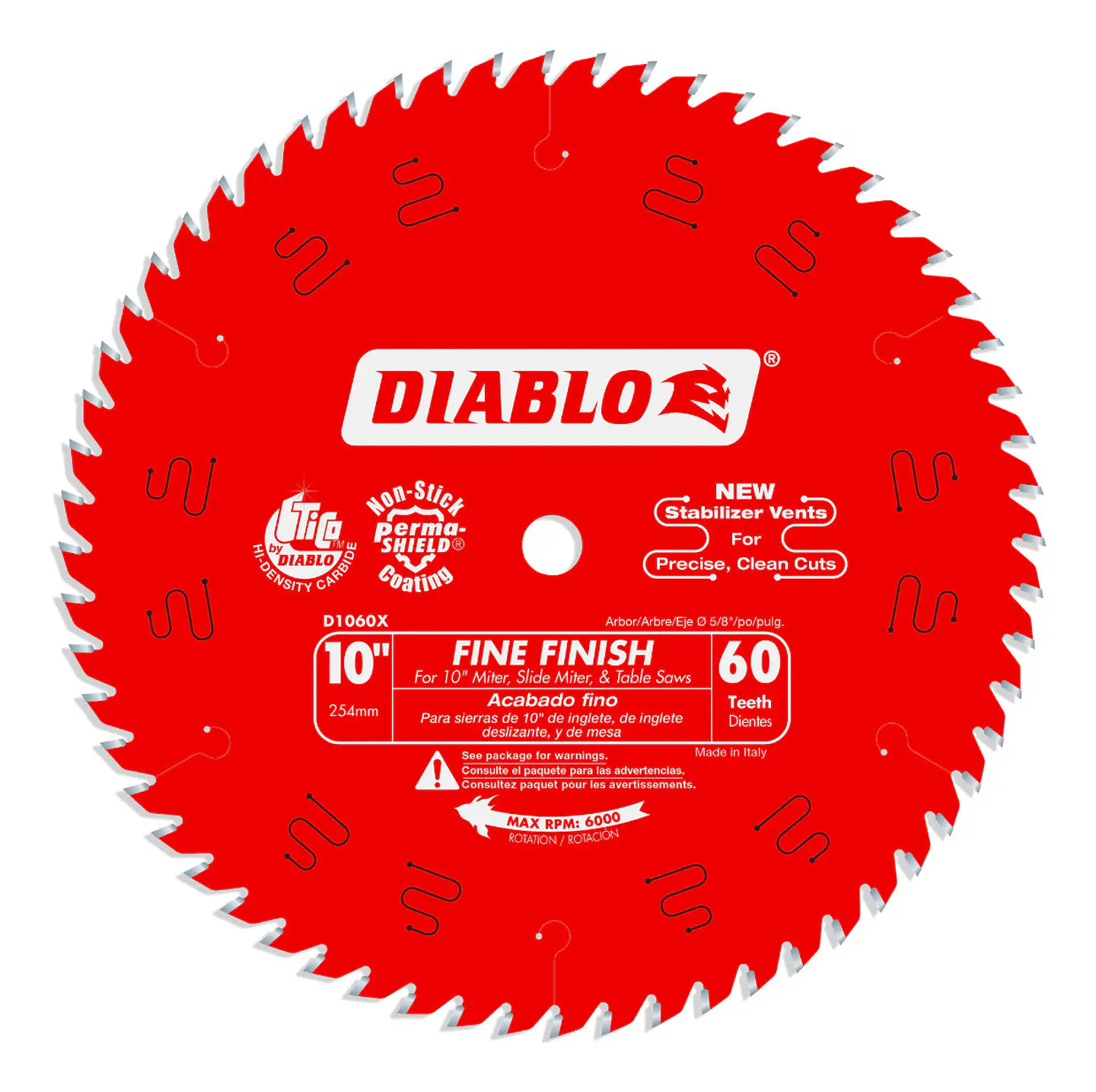Disco Sierra Diablo 10'' 60 Dientes Corte Fino 1