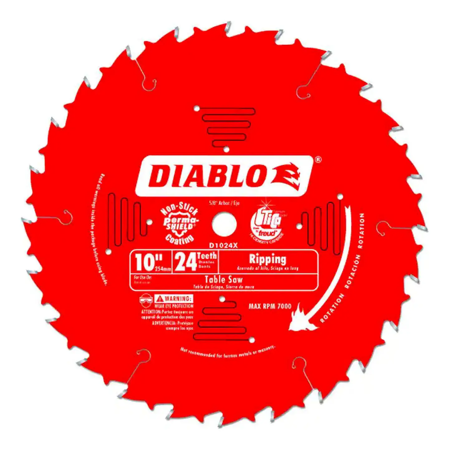 Disco Sierra Diablo 10'' 24 Dientes Corte Fino 1