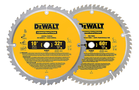 Discos Sierra 10 Dewalt Pack 32 Y 60 Dientes 