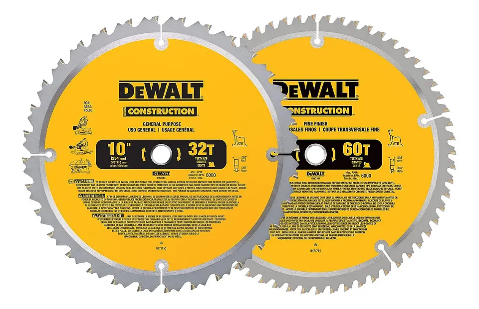 Discos Sierra 10 Dewalt Pack 32 Y 60 Dientes  1
