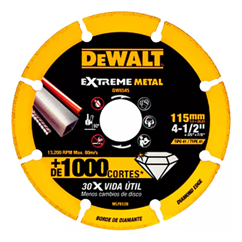 Disco De Corte Diamantado 4-1/2 Dewalt Dw8545