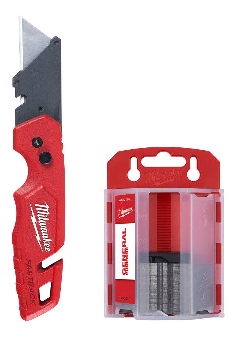 Cuchillo Cartonero Plegable + 50 Repuestos Milwaukee 1