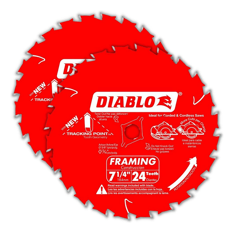 Disco Sierra Circular 7 1/4 Diablo 24 Fino, Pack 2