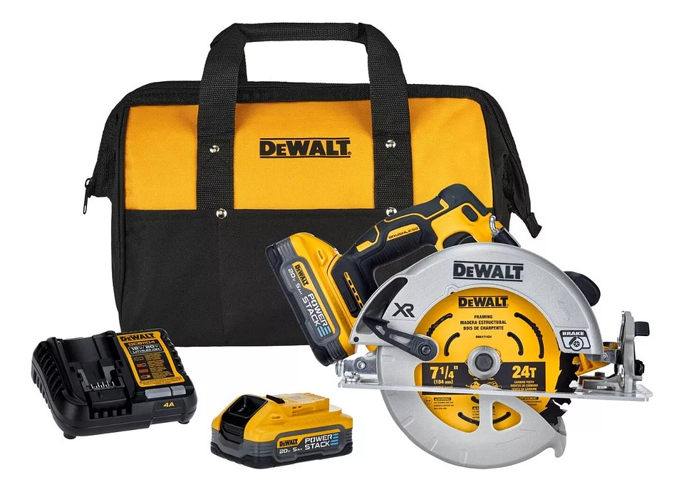 Kit Sierra Circular Xr Inalambrica + 2 Powerstack 5ah 1