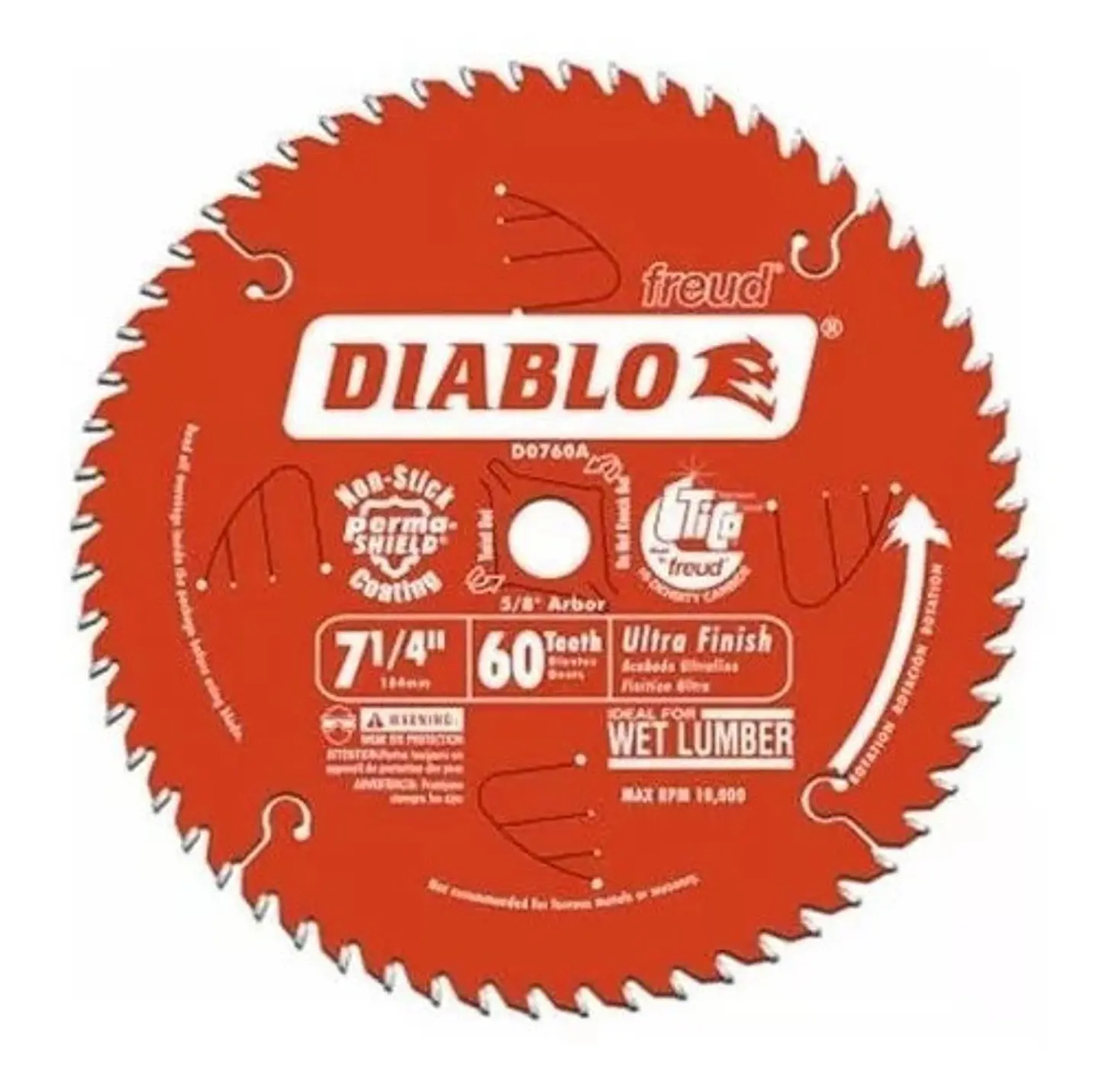 Disco Sierra Diablo 7 - 1/4'' 60 Dientes Corte Fino  2