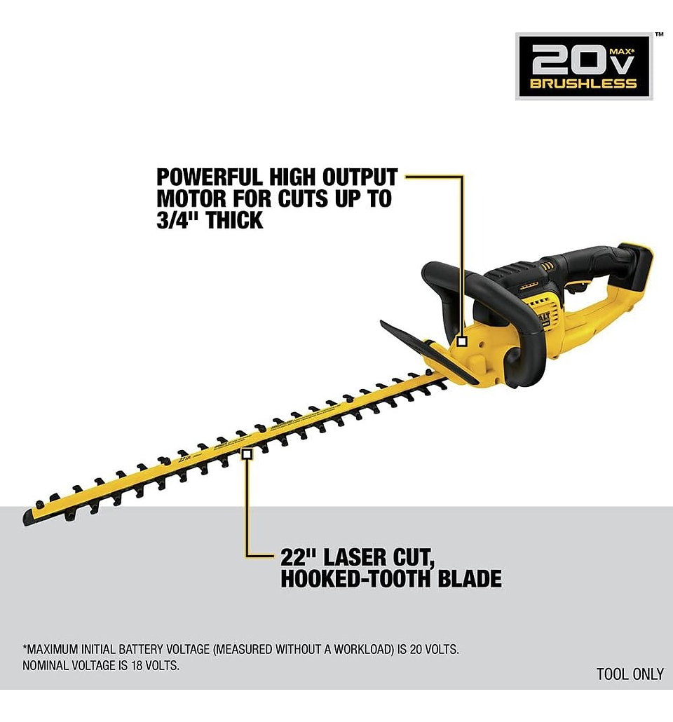 Cortasetos Inalámbrico 20v , 22 PuLG, Solo Herramienta 4