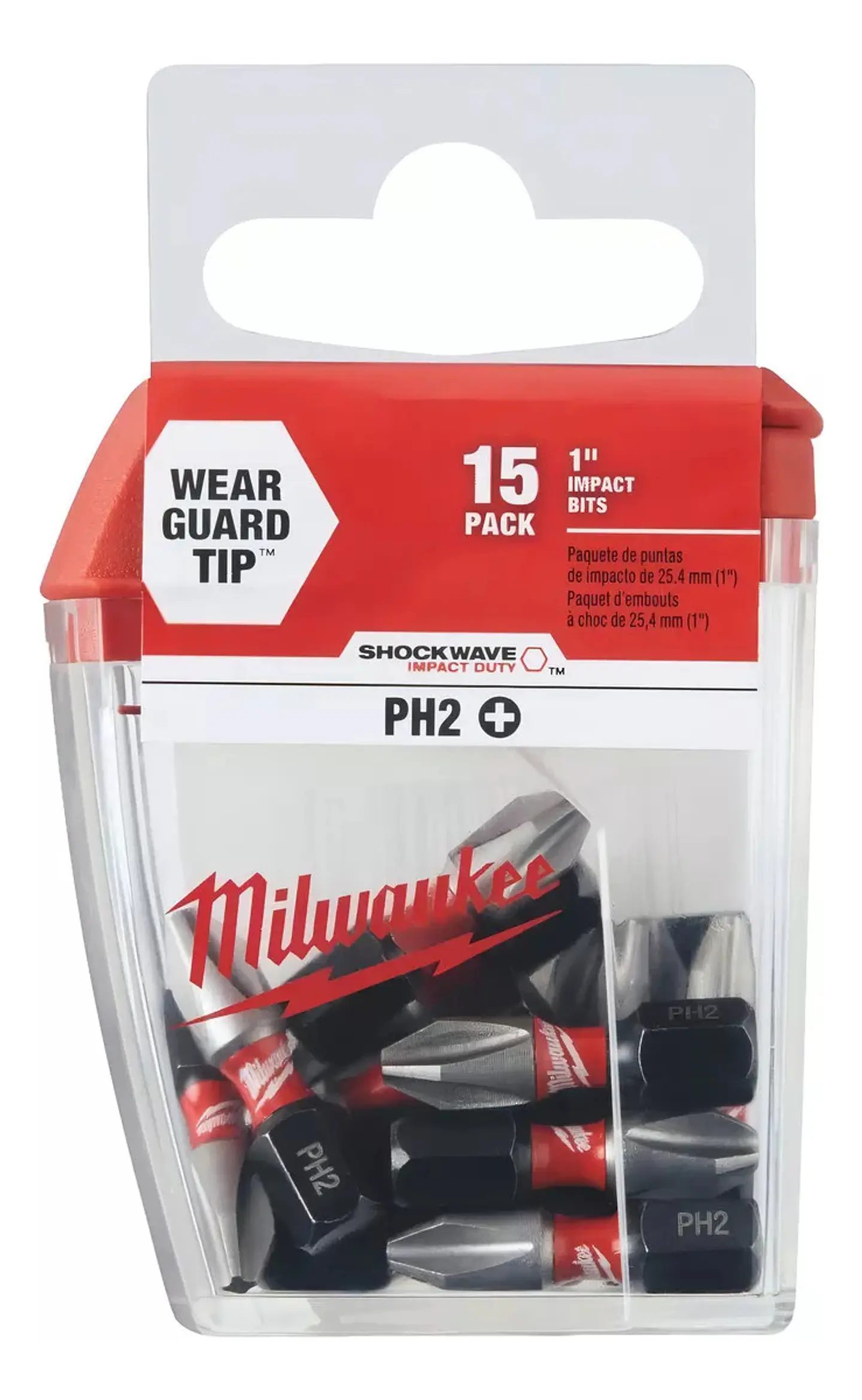 Pack 15 Puntas 1 PuLG. Ph2 Shockwave Impact Milwauke 1