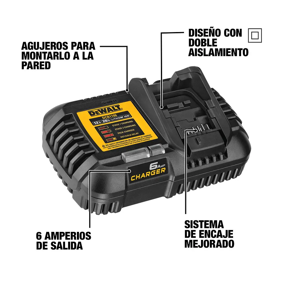 Cargador Dewalt Rapido Flexvolt Dcb1106 6 Amp/h  4