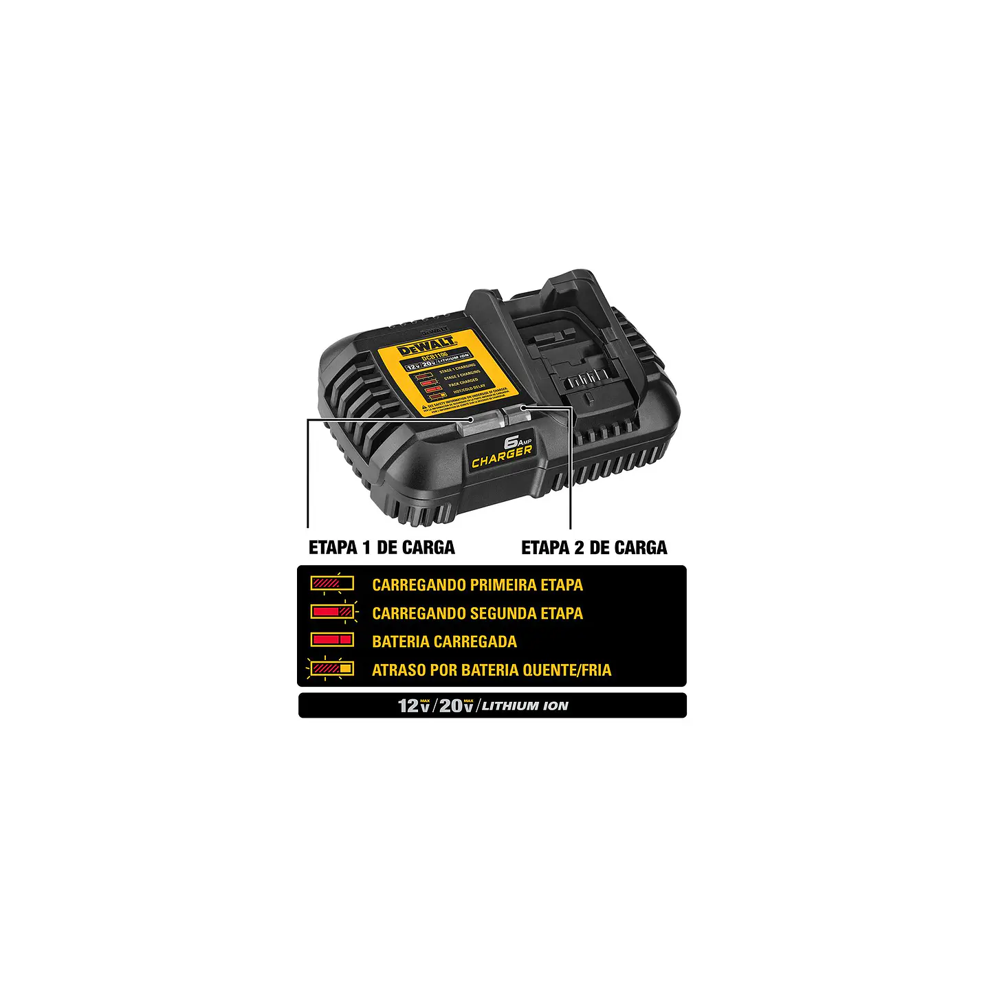 Cargador Dewalt Rapido Flexvolt Dcb1106 6 Amp/h  3
