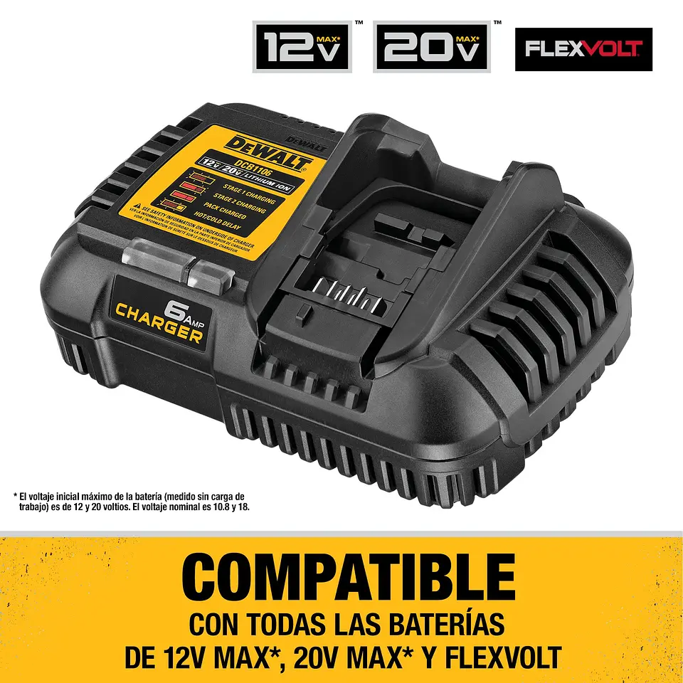 Cargador Dewalt Rapido Flexvolt Dcb1106 6 Amp/h  5
