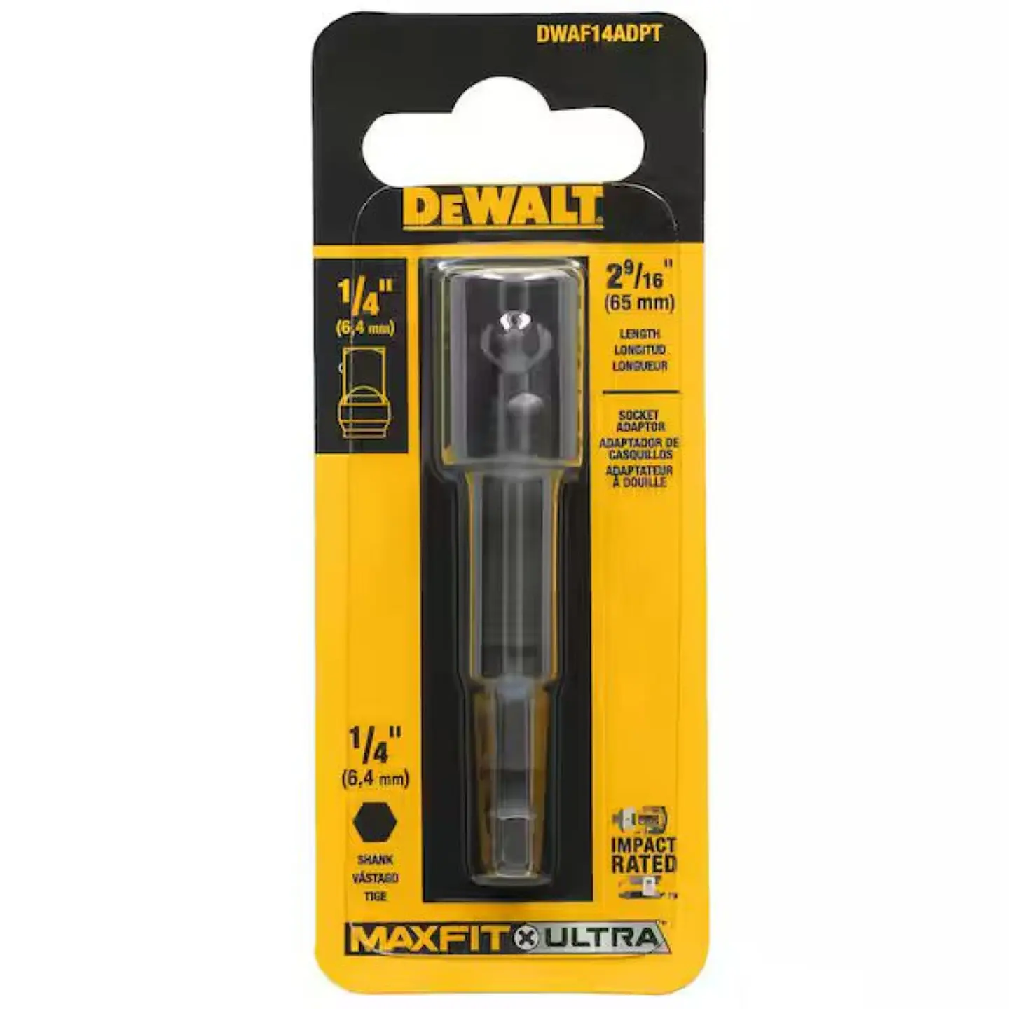 Adaptador De Impacto De 1/4 Dewalt Dwaf14adpt  1
