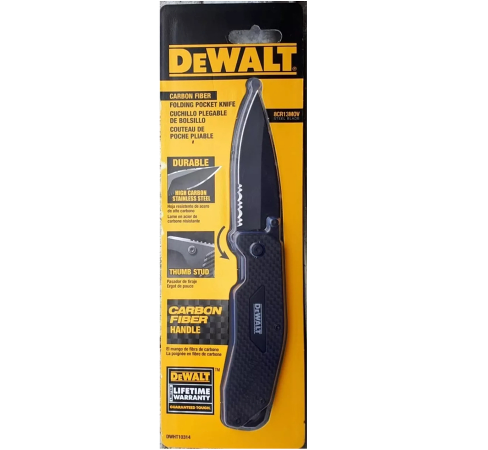 Cuchillo Plegable Fibra De Carbono Dewalt Dwht10314 1