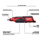 Mini Torno Giratorio Inalámbrico M12 Milwaukee 2460-20 - Miniatura 2