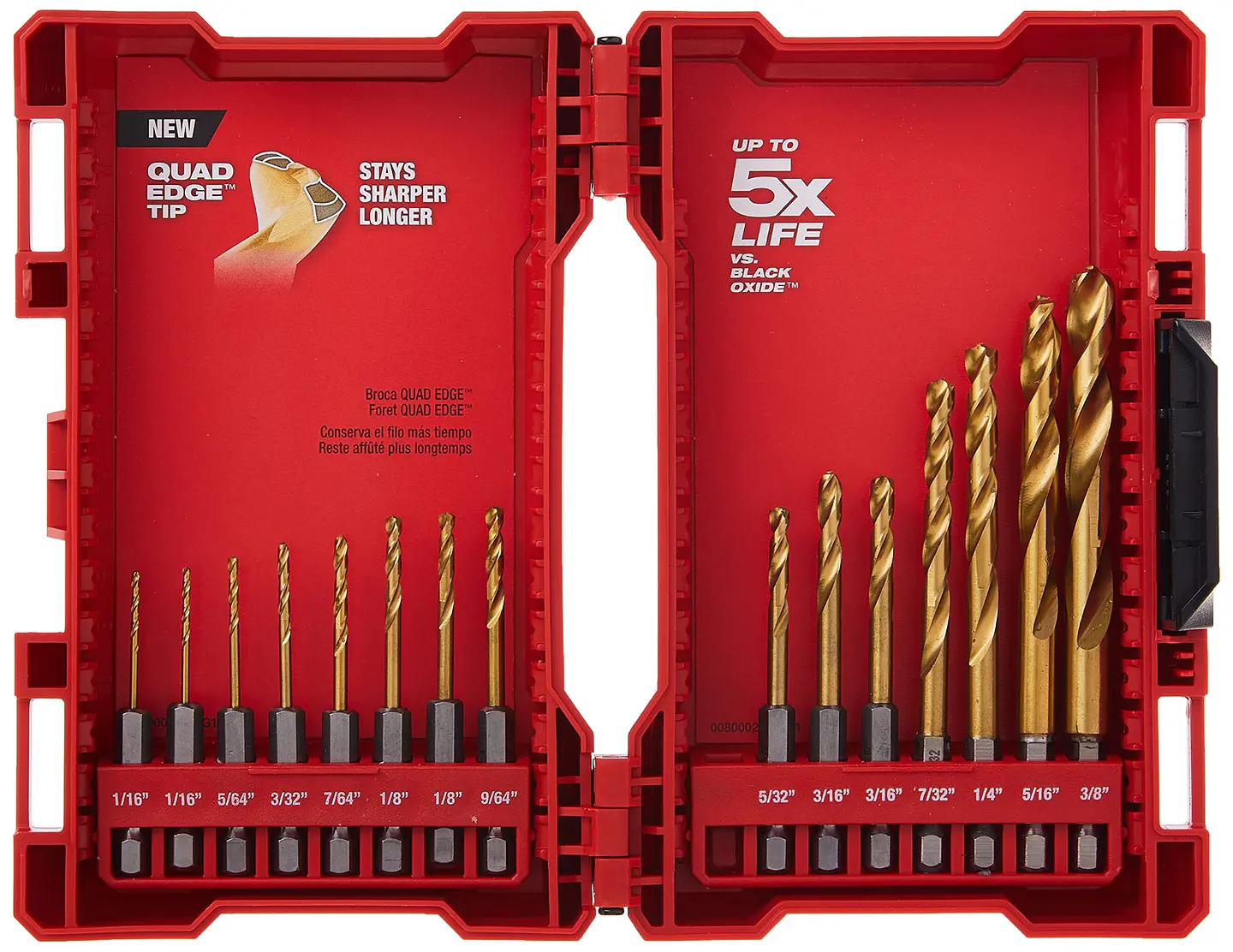 Brocas De Titanio Shockwake Red Helix 15uni Milwaukee 2