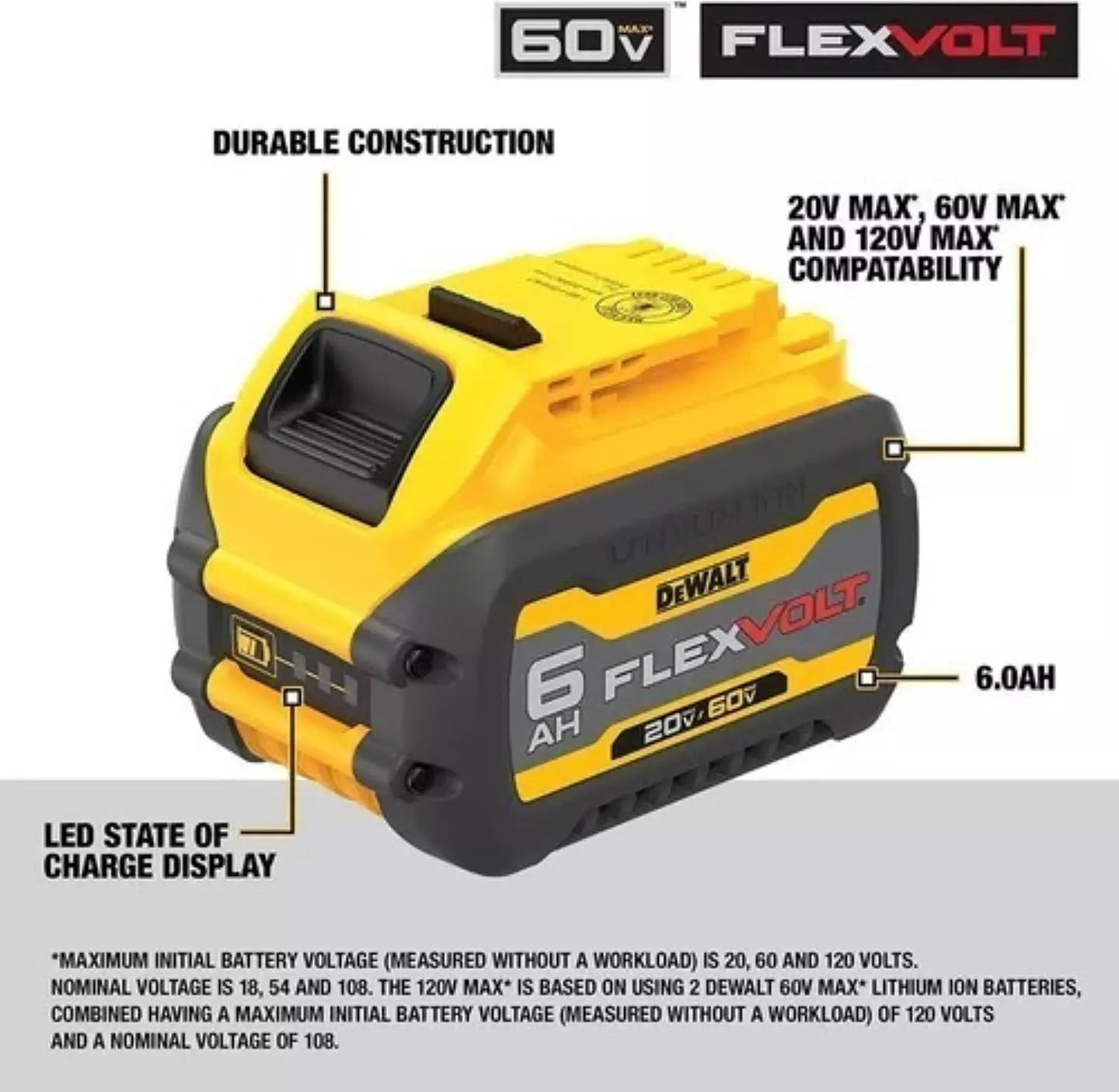 Bateria Flexvolt Dewalt 6 Ah Dcb606-b3  5