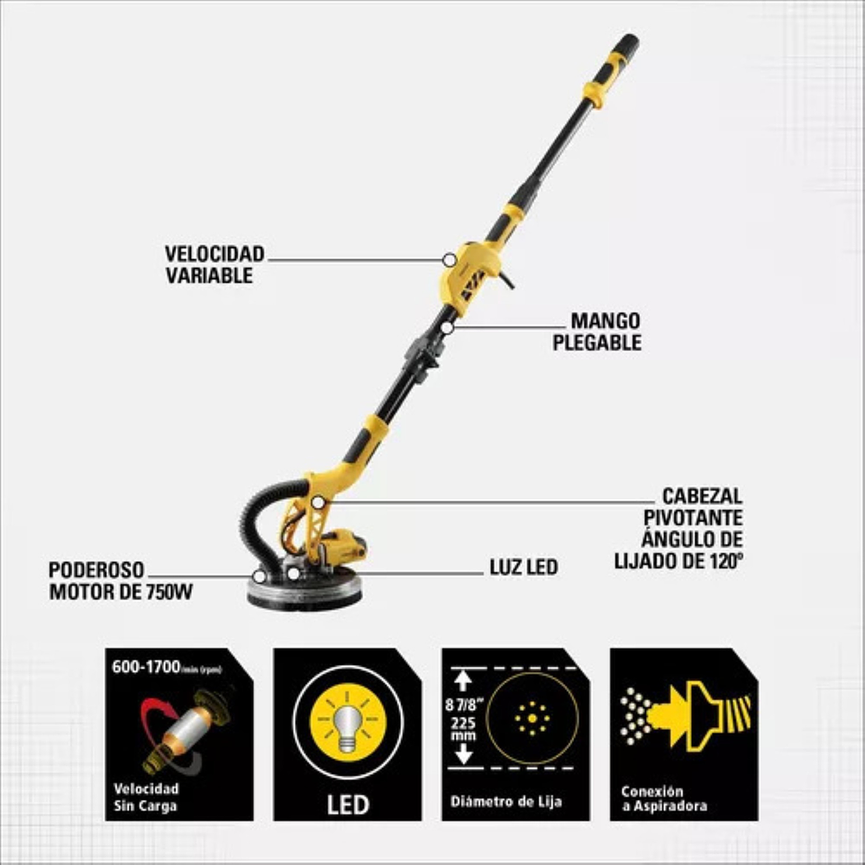 Lijadora Profesional De Pared Y De Techo Stanley Sw75  4