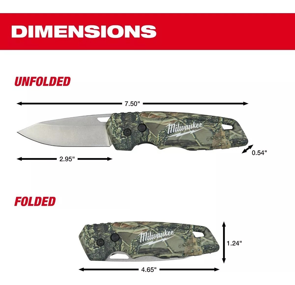 Cuchillo Plegable Camuflaje Milwaukee 48-22-1524 3