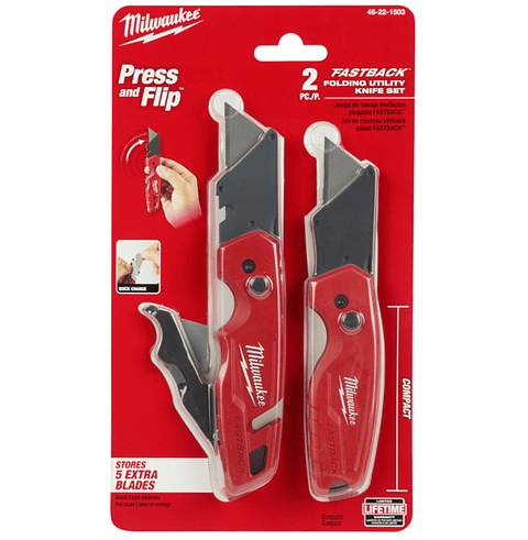 Milwaukee Pack Cuchillos Plegables Fastback 48-22-1503