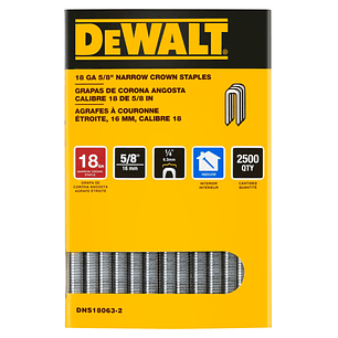 Grapas Cabeza Angosta 2500un 5/8 X1/4 Dewalt Dns18063-2