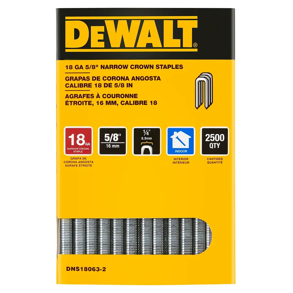 Grapas Cabeza Angosta 2500un 5/8 X1/4 Dewalt Dns18063-2 1