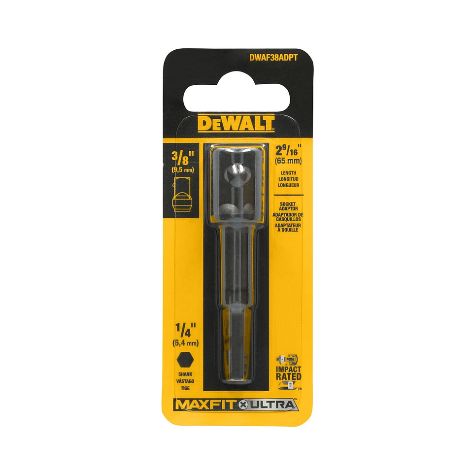Adaptador De Impacto De 1/4 A 3/8 Dewalt Dwaf38adpt. 2