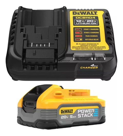 Cargador Dcb1104 + Bateria Power Stack 5 Ah 20v Dewalt. 