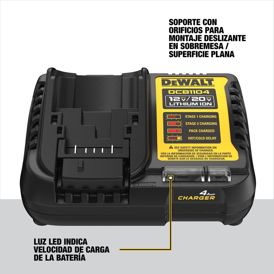 Cargador Dcb1104 + Bateria Power Stack 5 Ah 20v Dewalt.  4