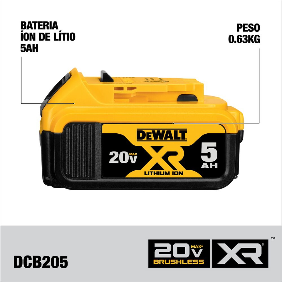 Pack Batería 5,0 Ah + Cargador Dcb 115 Dewalt + Bolso 4
