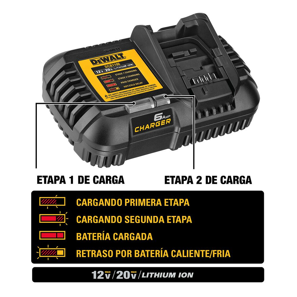 Batería Flexvolt 6ah + Cargador Rápido 1106 6-am Dewalt 4